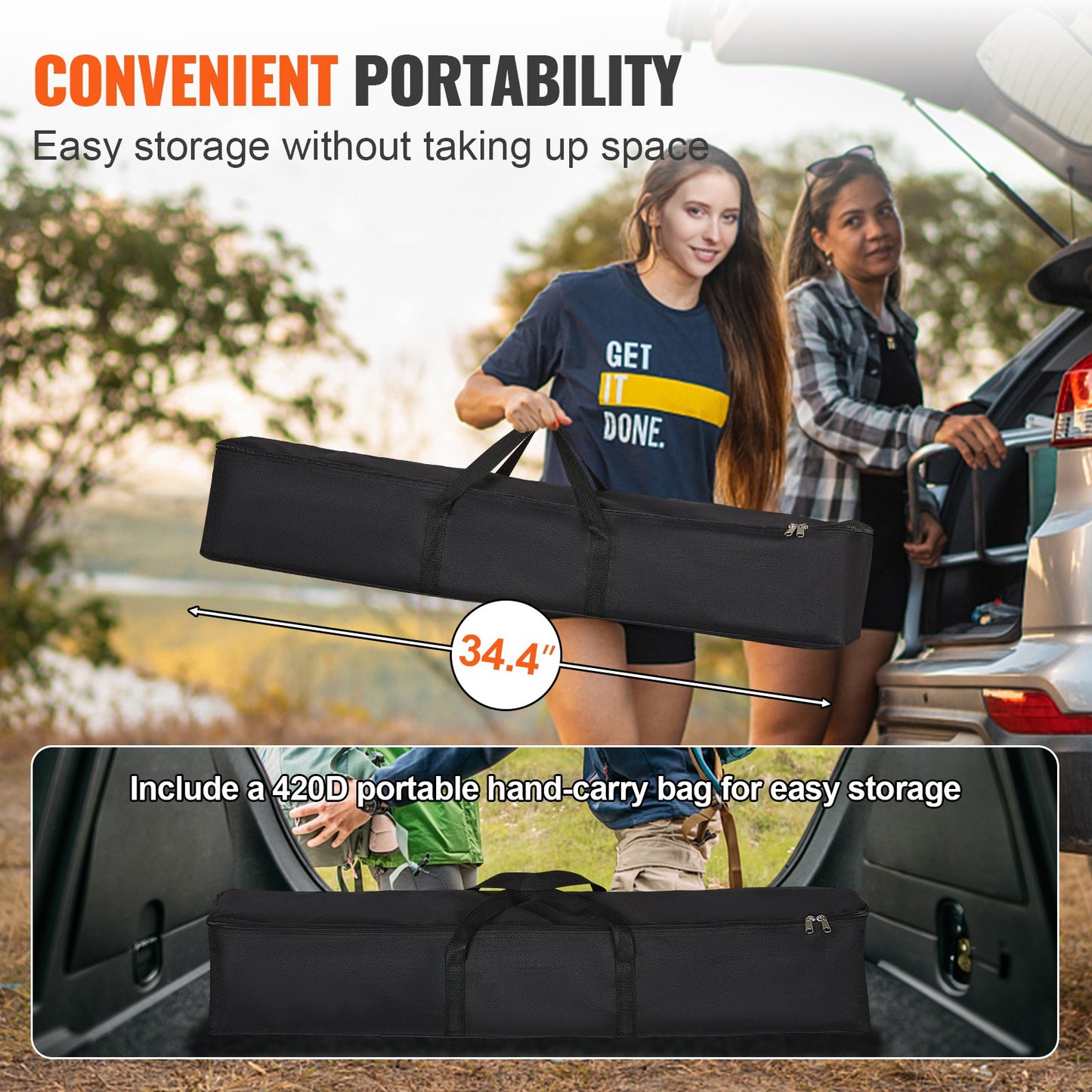120 Inch Projector Screen with Stand – 16:9 4K 1080P HD Wrinkle-Free Outdoor & Indoor Movie Screen with Tripods & Carry Bag for Home Theater, Backyard Movie Night