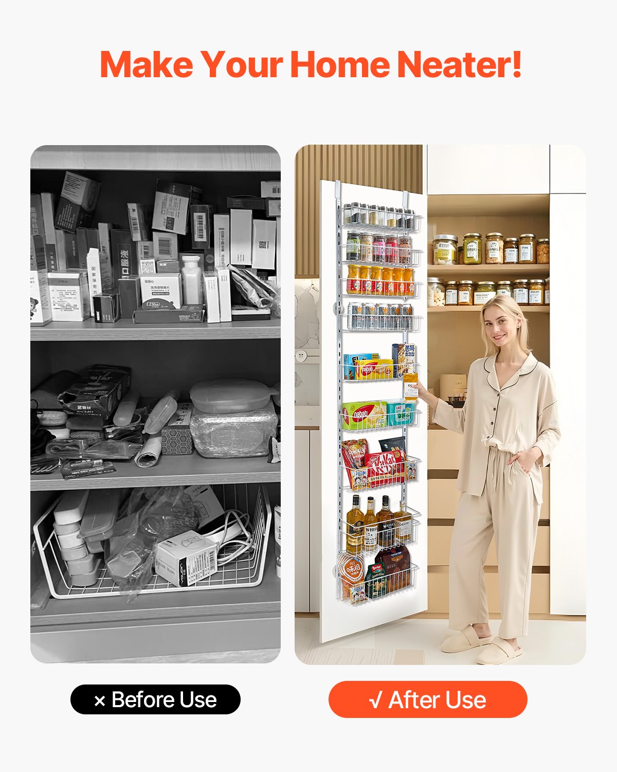 9-Tier Over The Door Pantry Organizer – Adjustable Hanging Storage Rack for Kitchen & Home