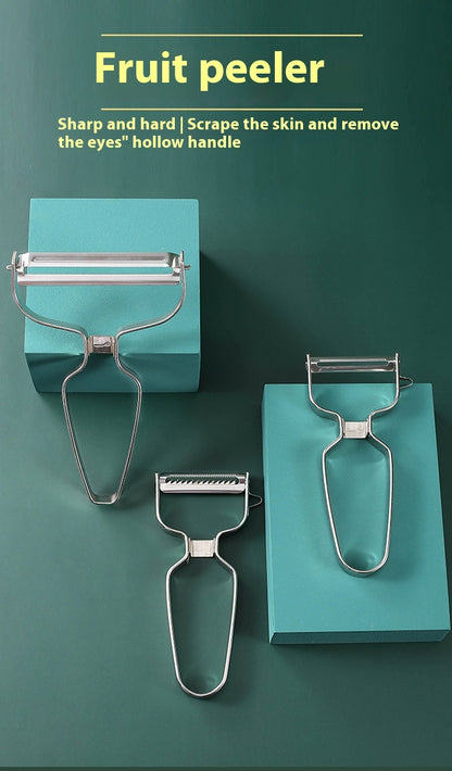 Stainless Steel Vegetable Peeler & Slicer – Portable Fruit Peeler with Potato Eye Remover