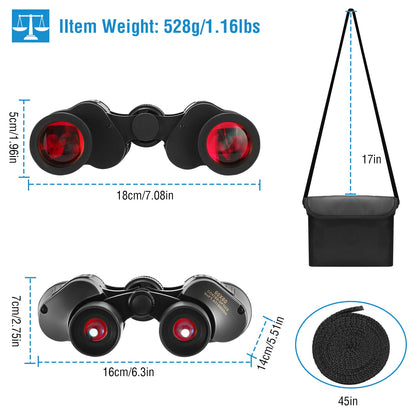 HD Night Vision Binoculars – Low Light FMC Lens for Bird Watching, Hunting & Outdoor Adventures