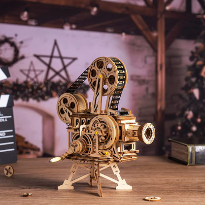 ROKR 3D Wooden Vitascope Mechanical Movie Projector Puzzle Kit