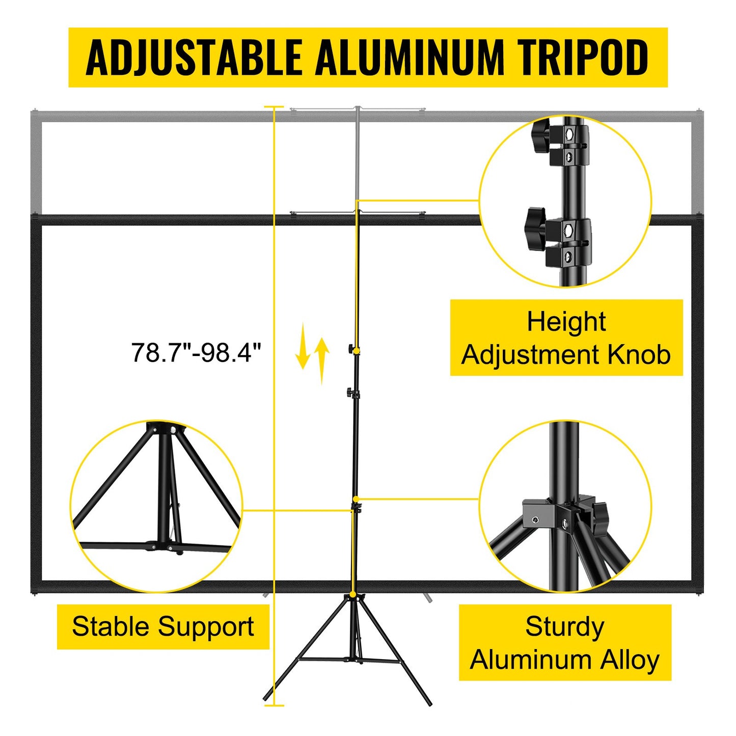 110” Portable Tripod Projector Screen – 4K HD, Indoor & Outdoor