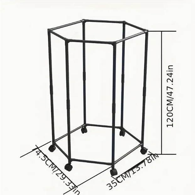 Space-Saving Hexagonal Clothes Drying Rack – Sturdy Metal Floor Standing Organizer