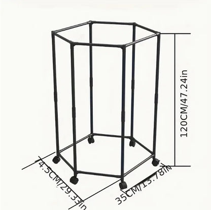 Space-Saving Hexagonal Clothes Drying Rack – Sturdy Metal Floor Standing Organizer
