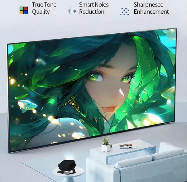 Mini Smart Projector Android 13 with WiFi 6 & Bluetooth 5.0 – 720P Native, 4K Support, Auto Keystone, Portable Home Theater | Luxora