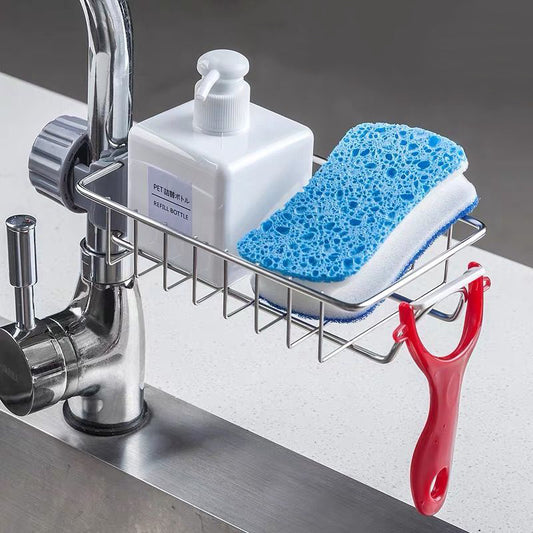 Adjustable Sink Organizer Rack – Stainless Steel Faucet Storage (No Drilling)