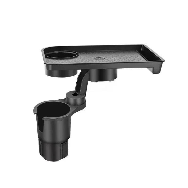 Car Cup Holder Expander with Food Tray – 360° Rotating Adjustable Drink Holder for Cars & SUVs