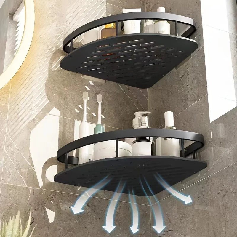 No-Drill Stainless Steel Shower Caddy | Rust-Free Wall Mounted Corner Shelf for Bathroom Storage