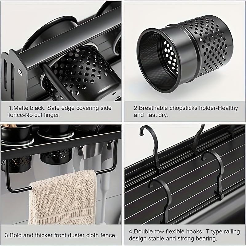 Wall Mounted Kitchen Organizer Rack with Knife Holder & Spice Shelf