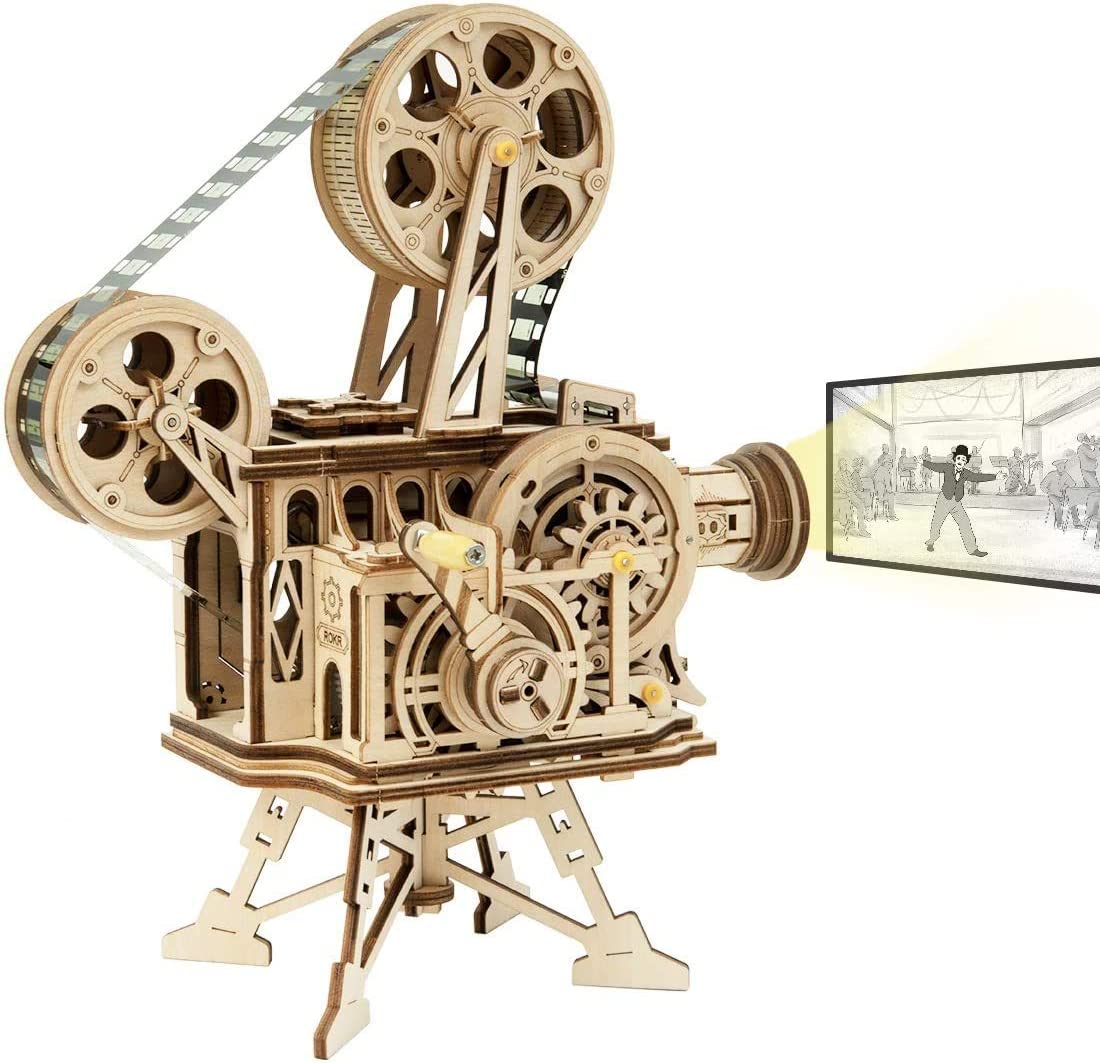 ROKR 3D Wooden Vitascope Mechanical Movie Projector Puzzle Kit