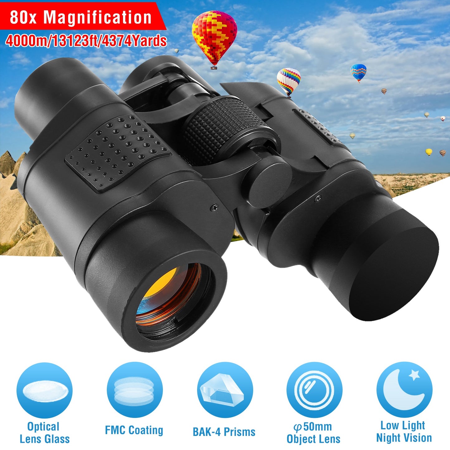 HD Night Vision Binoculars – Low Light FMC Lens for Bird Watching, Hunting & Outdoor Adventures