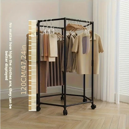 Space-Saving Hexagonal Clothes Drying Rack – Sturdy Metal Floor Standing Organizer