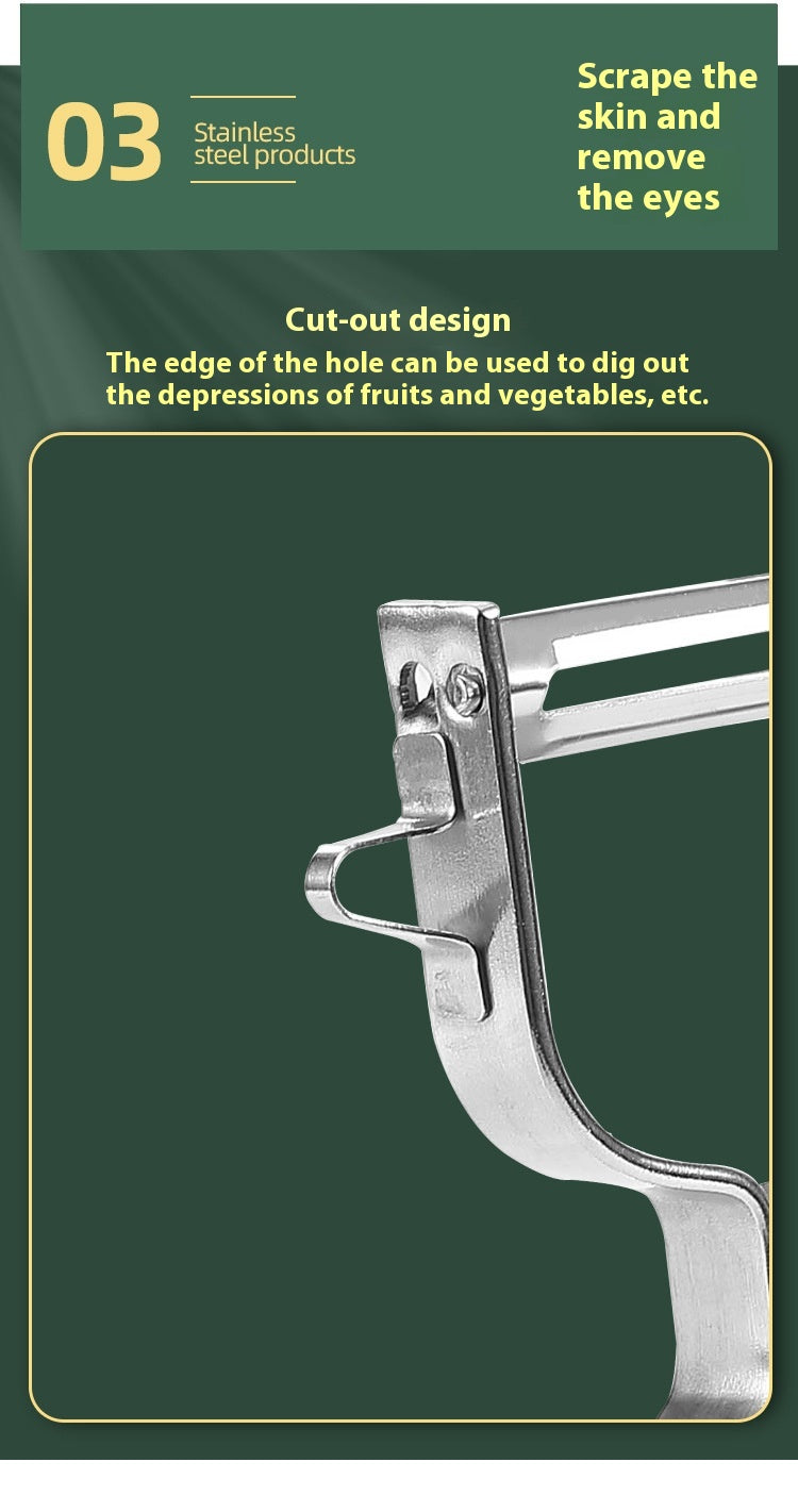 Stainless Steel Vegetable Peeler & Slicer – Portable Fruit Peeler with Potato Eye Remover